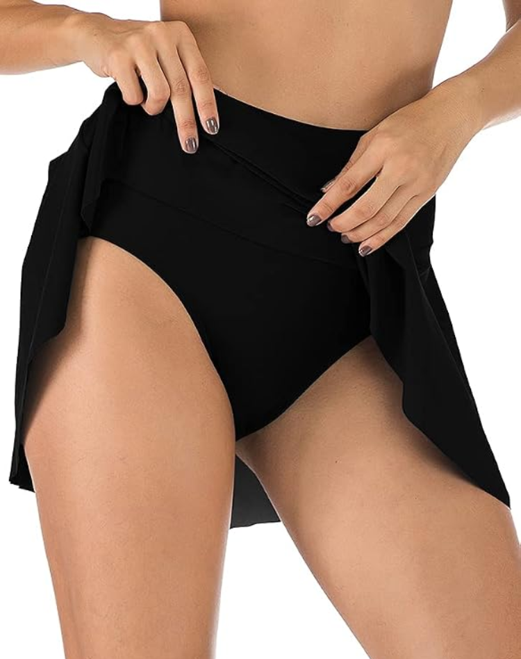 Grace - Leak-Proof Nylon Spandex Swim Skirt with Shorts Beach Pool Wear