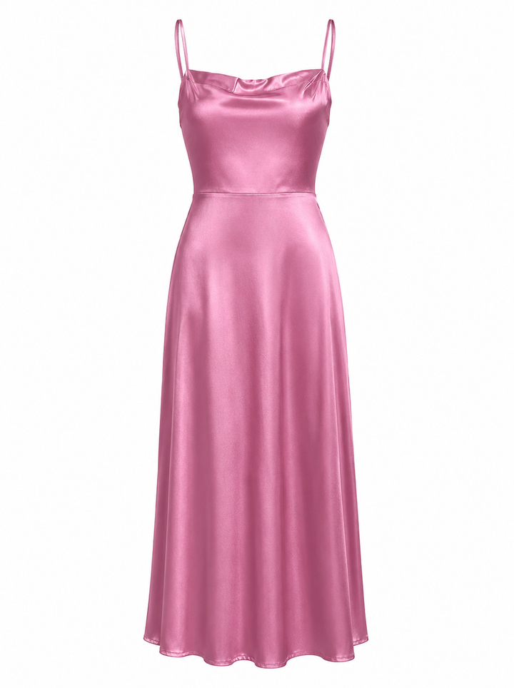 Emma - Elegant Satin V-Neck Maxi Dress