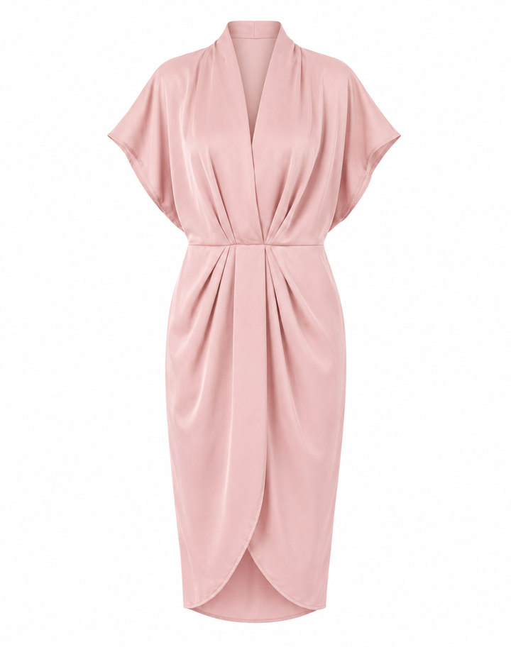 Georgia - Elegant Wrap V-Neck Midi Dress