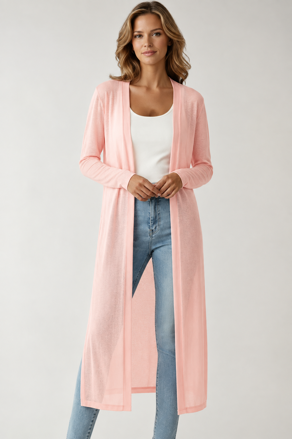 Giselle - Long Open-Front Cardigan Soft Style Best Summer