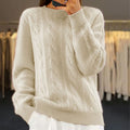 Bianca - Women's Relaxed Cable Knit Pullover Sweater
