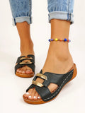 Brooke - Double-Buckle Slide Sandals Cushioned Casual Wear Comfort Adjustable Lightweight