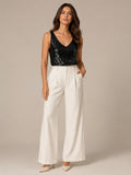 Lily - Cute Sequin V-Neck Sleeveless Top for Going Out and Summer Events