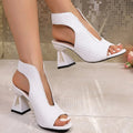 Delilah - Open-Toe Heels for Women with Geometric Heel and Arch Support