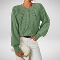 Elise - Women's Cable Knit Crew Neck Sweater