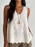 Elise - Embroidered Sleeveless Tank Top