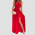 Emma - One-Shoulder Maxi Dress with Leg Slit Style Evening Occasion