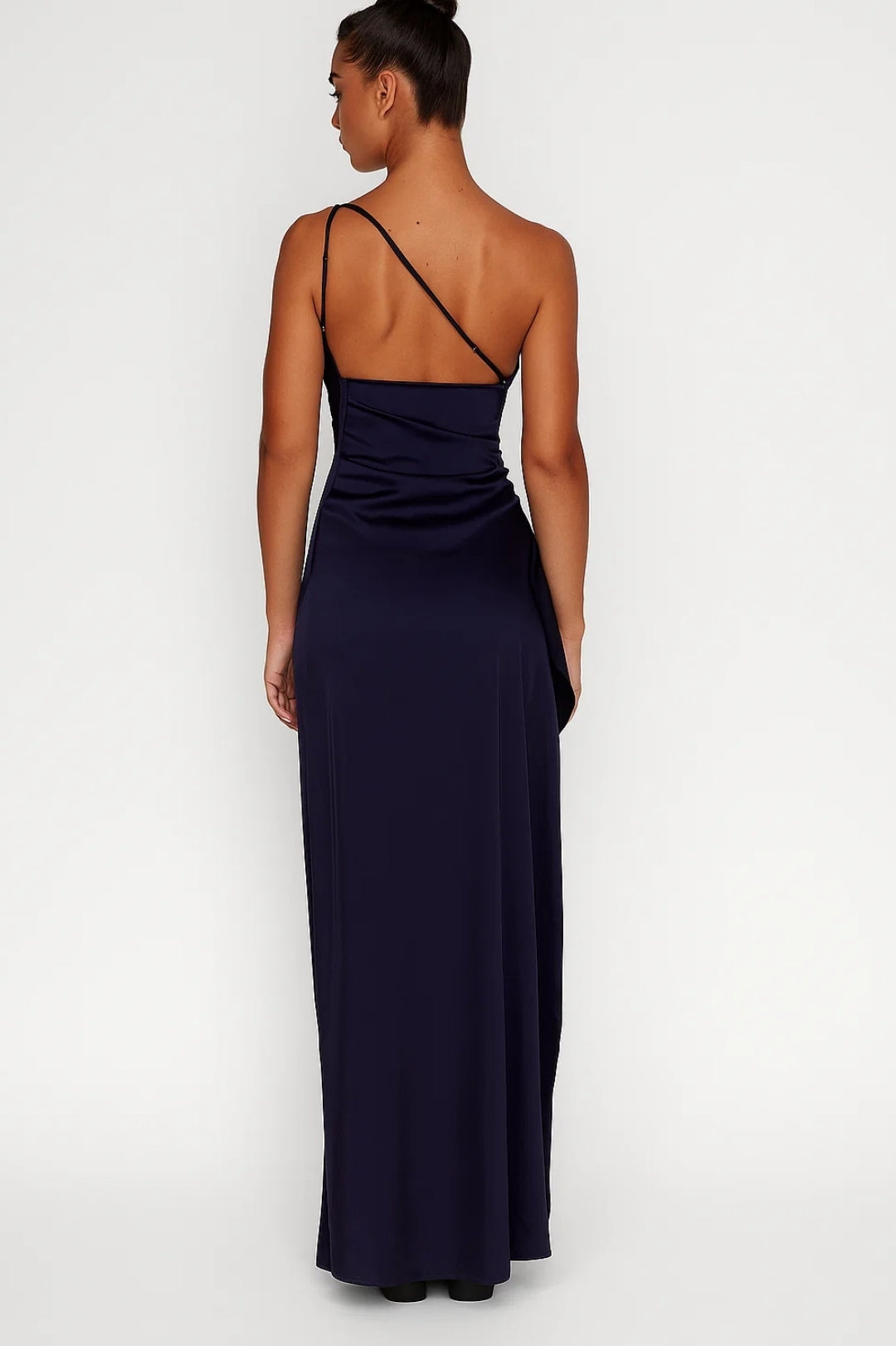 Fitted Gala Maxi Dress with One Shoulder and High Slit for Women