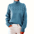 Hannah - Cable Knit Turtleneck Sweater in Christmas Style for Women