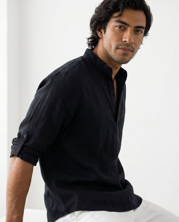 stefan-linen-henley-shirt-black-2