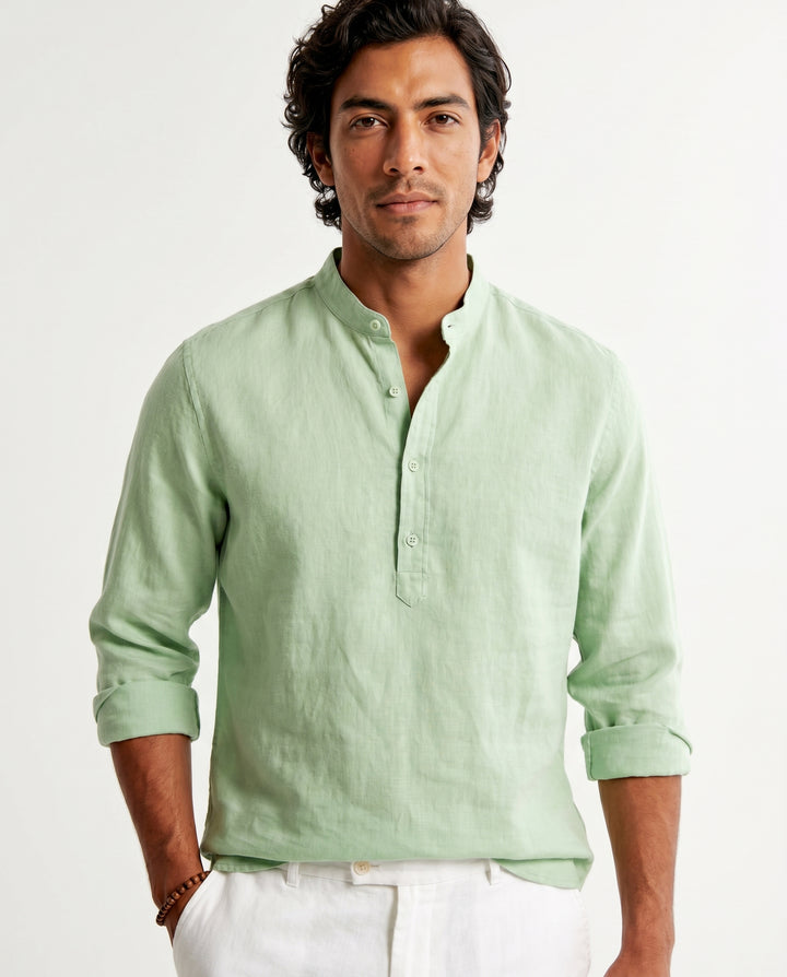stefan-linen-henley-shirt-light-green-1
