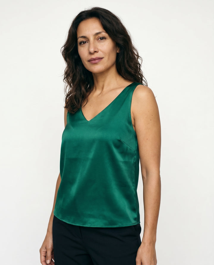 leah-satin-v-neck-tank-emerald-green-2