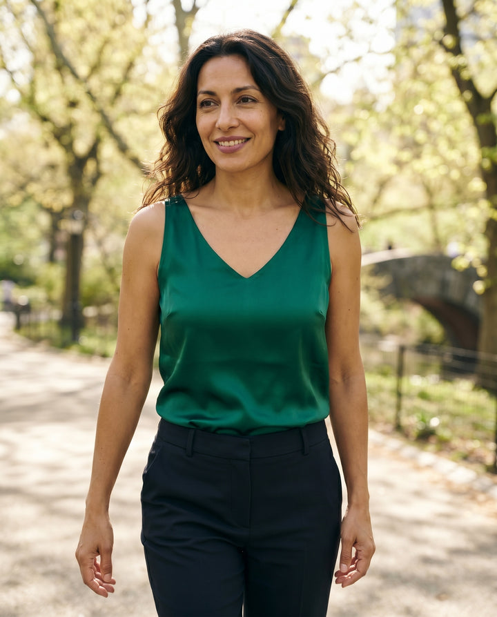 leah-satin-v-neck-tank-emerald-green-5