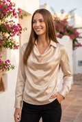 Iris - Luxurious Shimmer Satin Blouse