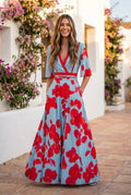Sara - Comfy Maxi Dress White Summer Floral