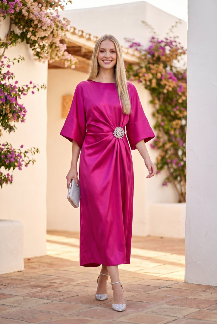 freya-fitted-satin-midi-dress-pink-1