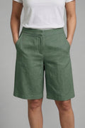 Jade - Relaxed Linen Shorts Fit Casual Summer Wear Pockets