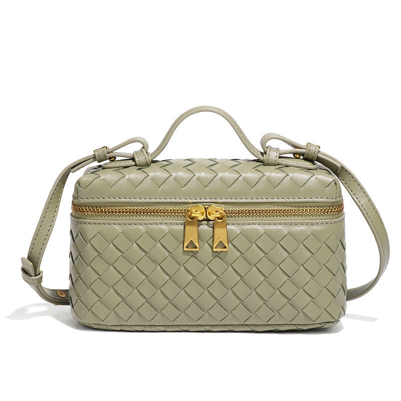 woven crossbody bag lichtgroen