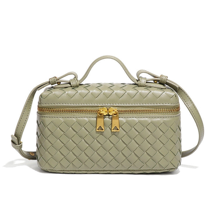 woven crossbody bag lichtgroen