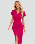 Lily - Ruched Midi Cocktail Dress