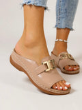 Madison - Cushioned Gold-Buckle Slides Casual Wear Every Occasion