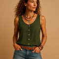Maya - Buttoned Sleeveless Tank Top