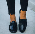 Maya - Sleek Croc Pattern Loafers