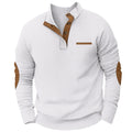 Men's Warm Corduroy Sweatshirt with Quarter Button Stand Collar