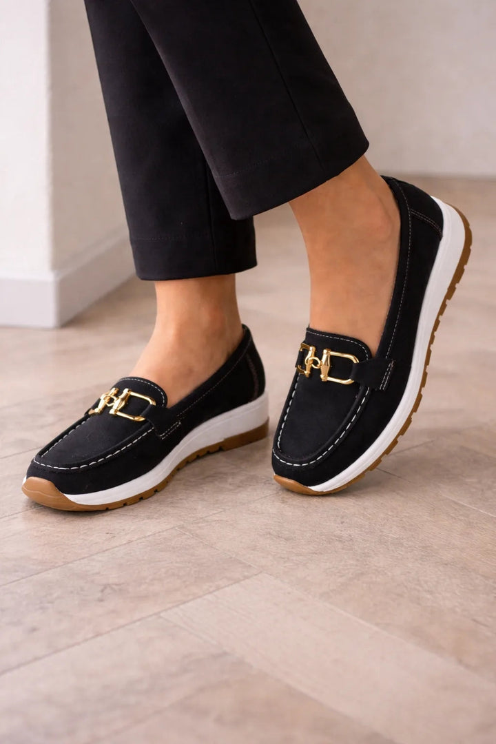 Loafers met bit en gouden hardware