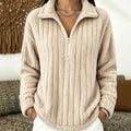 Olivia - Cozy Fleece Quarter-Zip Sweater for Women with Ribbed Texture