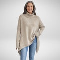 Sarah - Oversized Turtleneck Sweater with Asymmetric Hem for Women