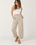Eve - Relaxed Linen Pants with Lace Trim Fit Casual Summer Wear Cotton Breathable
