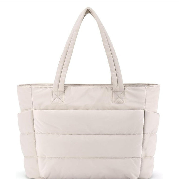 beige cloud tote schoudertas met brede hengsels