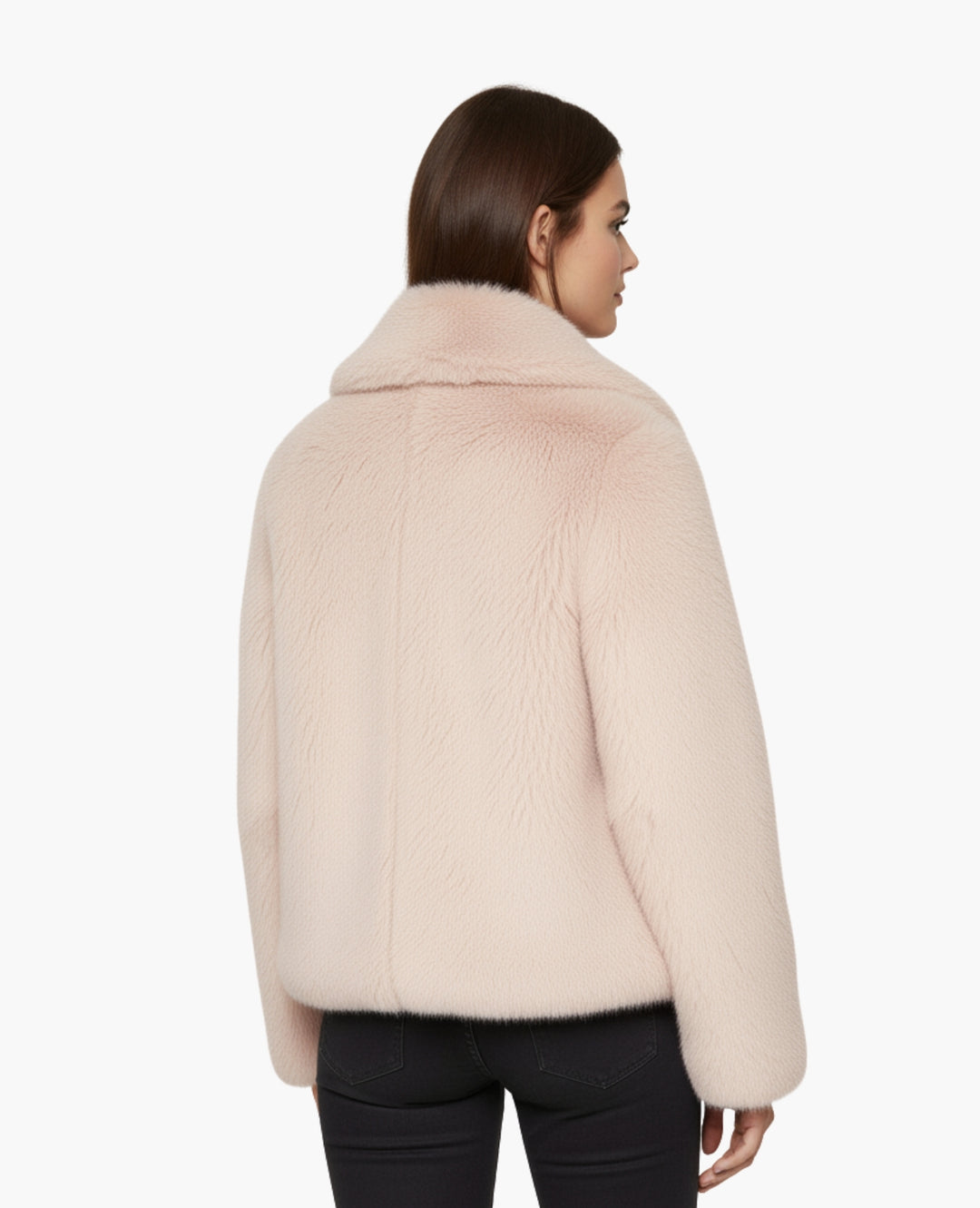 Veste Femme Effet Fourrure Coupe Courte Col Large – Style Chic | Automne Hiver