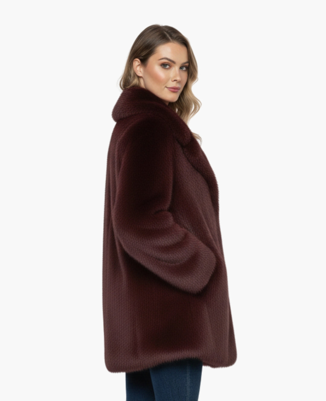Veste Femme Effet Fourrure Coupe Courte Col Large – Style Chic | Automne Hiver