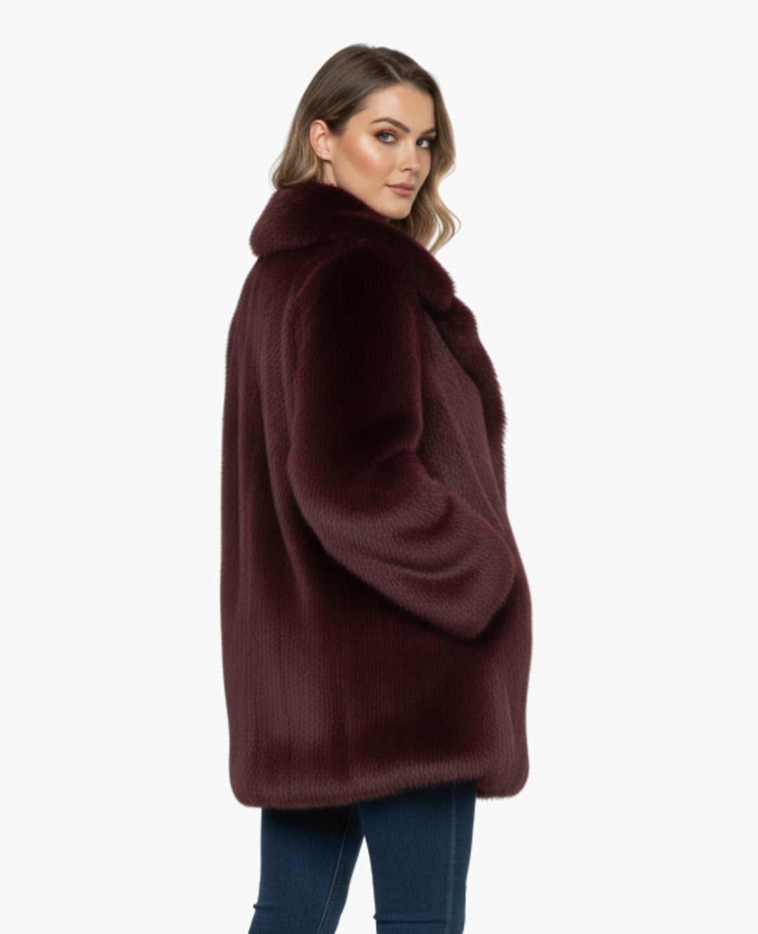 Veste Femme Effet Fourrure Coupe Courte Col Large – Style Chic | Automne Hiver