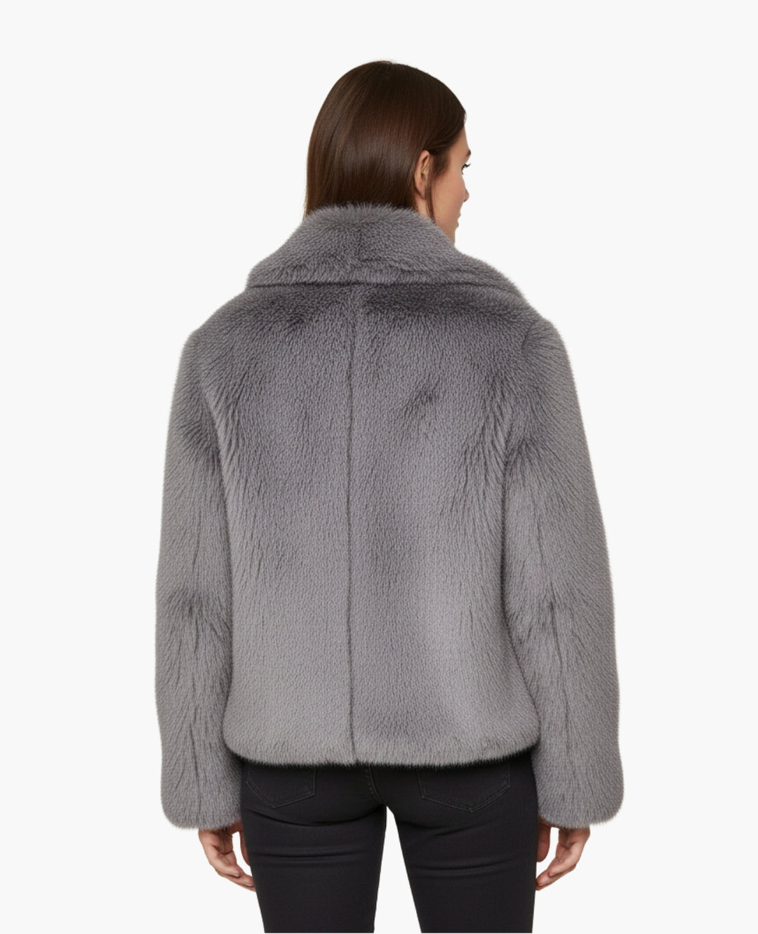 Veste Femme Effet Fourrure Coupe Courte Col Large – Style Chic | Automne Hiver