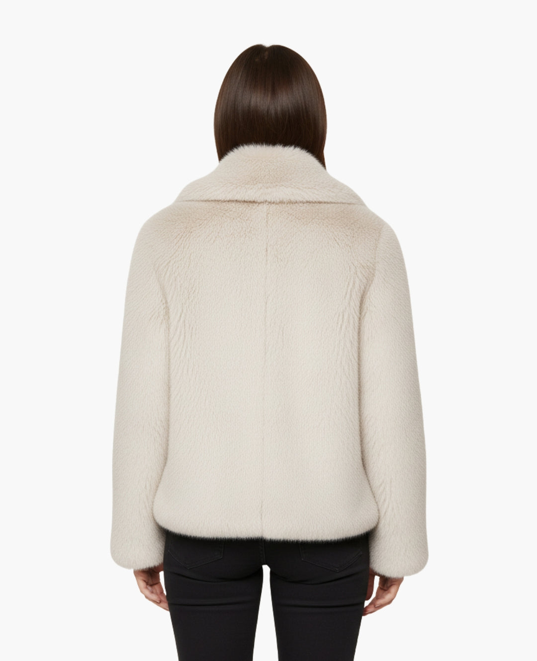 Veste Femme Effet Fourrure Coupe Courte Col Large – Style Chic | Automne Hiver