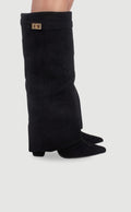 Pointed Toe Winter Knee High Boots with Fold Over Shaft for Women