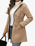 Kylie - Hooded Utility Jacket with Drawstring Waist and Pockets