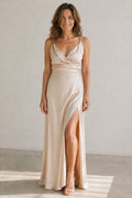 Rachel - Elegant Satin Evening Gown with Spaghetti Straps