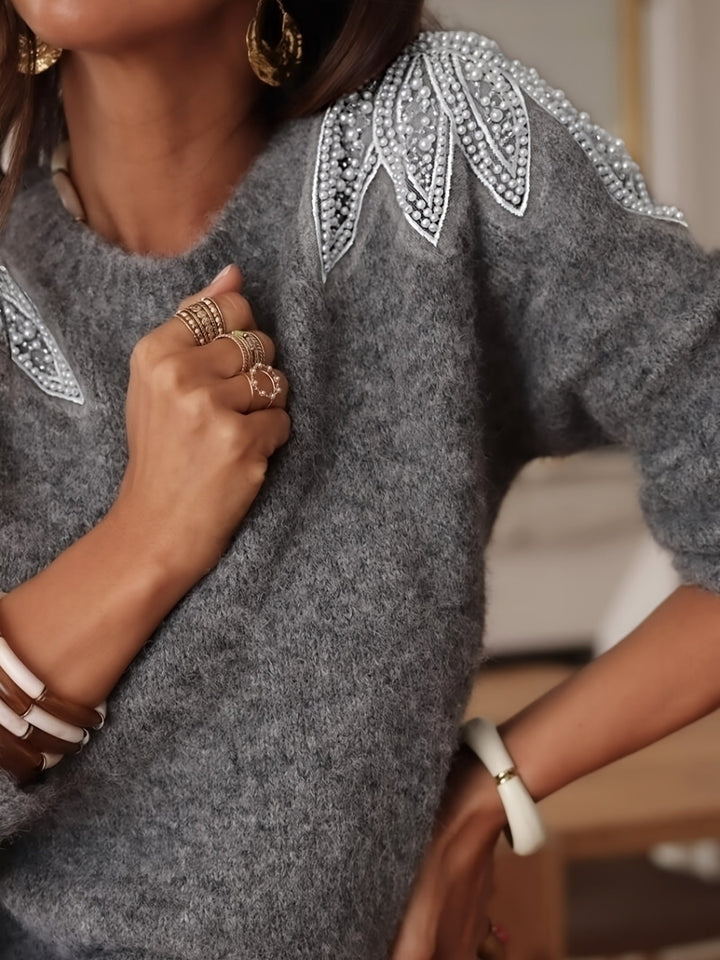 Trui Dames | Kralen Schouderdetail &amp; Comfortabele Pasvorm
