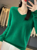 Ingrid - Women's Soft V-Neck Long Sleeve Sweater for Winter