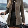 Structured Button-Front Jacket with Standing Collar for Women