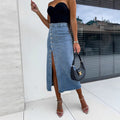 Vivian - High-Waist Denim Midi Skirt