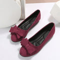 Women's Classic Slip-On Ballet Flats with Bow Detail and Flat Sole