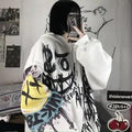 Sasha - Oversized Hoodie for Women with All-Over Graffiti Print