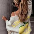 Anouk - Elegant Knit Sweater with Lemon Motif for Women